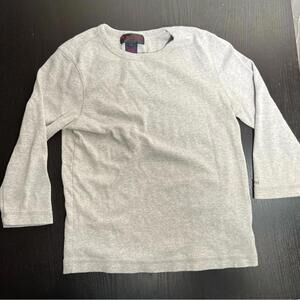 Ralph Lauren Gray Long Sleeve Tee Textured Fabric